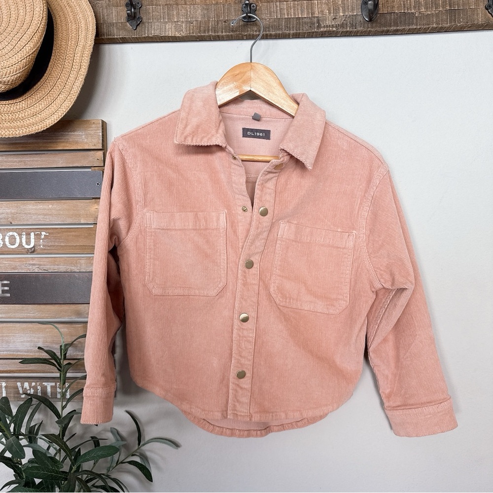 DL1961 Kids corduroy shirt jacket in rose size Medium